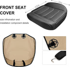 Funda de asiento de automóvil para lujo y comodidad - Cuero PU, antideslizante, protección completa con bolsillo de almacenamiento para cojín inferior - Ajuste universal para el 95% de los