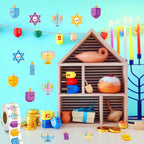 1000 calcomanías de Hanukkah para niños, calcomanías de Hanukkah para niños, calcomanías redondas autoadhesivas para decoraciones temáticas de Hanukkah, suministros de bolsas de regalo, 9
