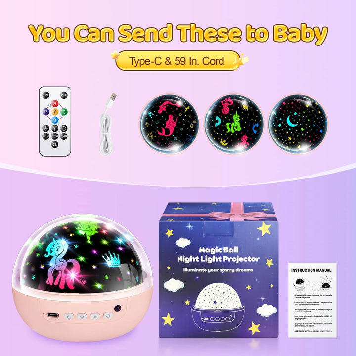 COOLNIGHT Proyector de Luz Nocturna de Unicornio con Estrellas para...