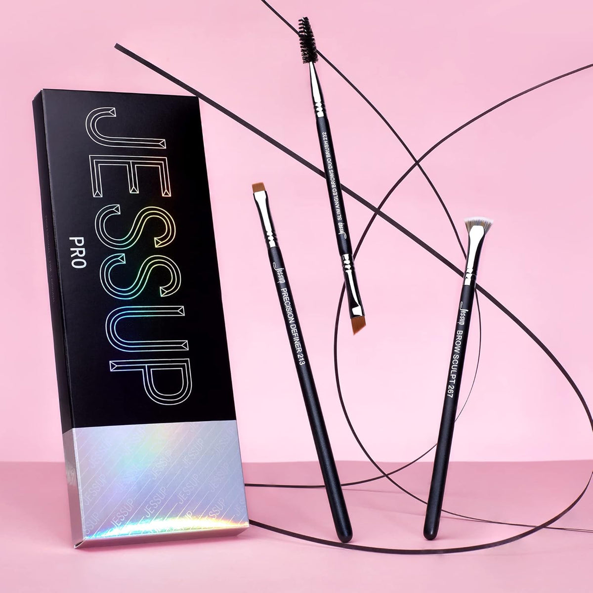 Jessup Juego de Brochas para Cejas de Maquillaje Profesional, 1 piezas