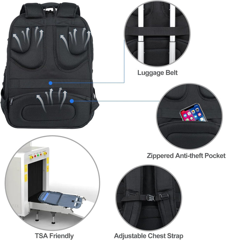 KROSER Mochila para laptop de viaje amigable, repelente al agua, mo...