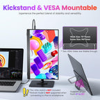 Upperizon Monitor portátil de 15.6 pulgadas FHD 87% sRGB 60Hz IPS HDR HDMI USB-C Monitor de viaje para laptop, MacBook, PC, Surface PS5 Xbox, pantalla externa con soporte y altavoces, compatible con VESA