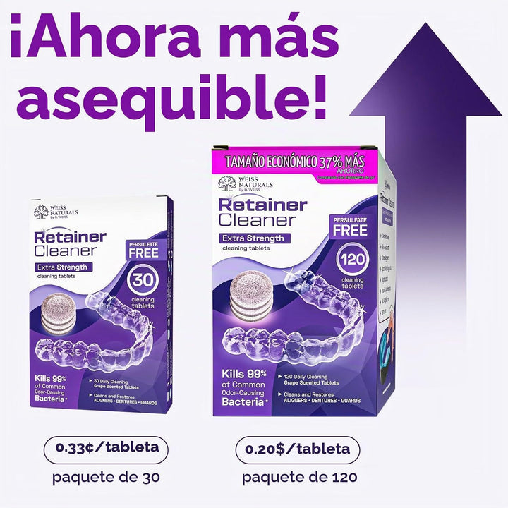 Weiss Naturals - Tabletas limpiadoras de retenedores, limpiador Inv...