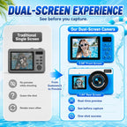 Maxmango Cámara digital submarina D70 4K - Cámara impermeable de 48...