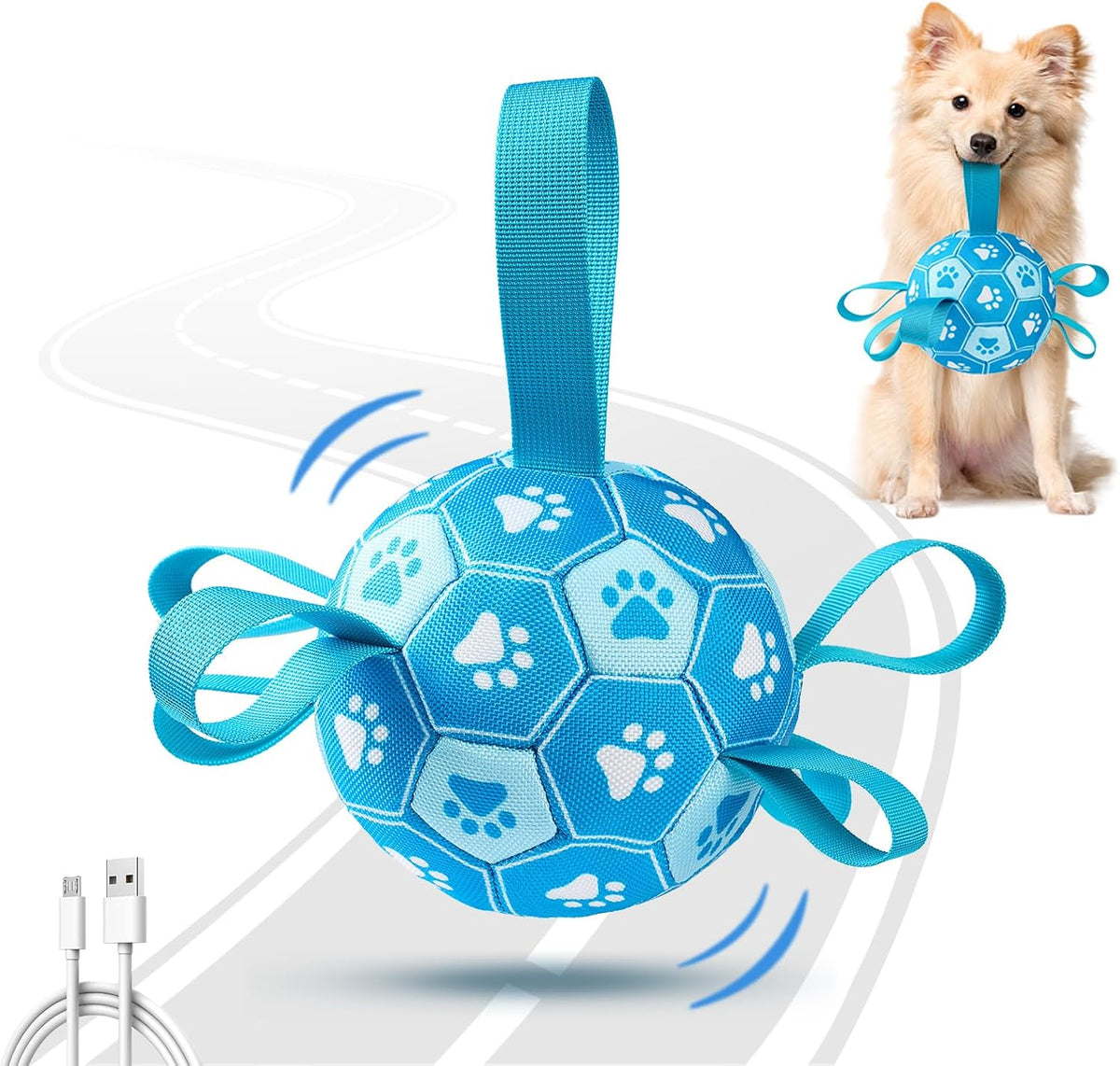 Juguetes interactivos para perros, pelota de fútbol para perros