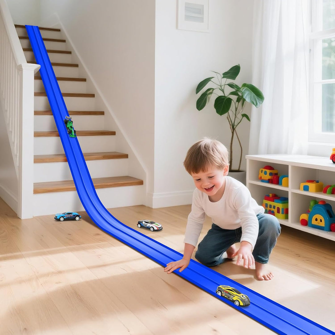 KETIEE Flex Tracks de 16 pies para niños: pista de rampa de carrera...