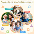 Juguete de madera 4 en 1 para clasificar colores, juguetes Montessori para niños de 2, 3, 4 años