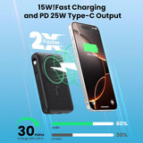 Cargador portátil magnético para iPhone con cable incorporado, banc...