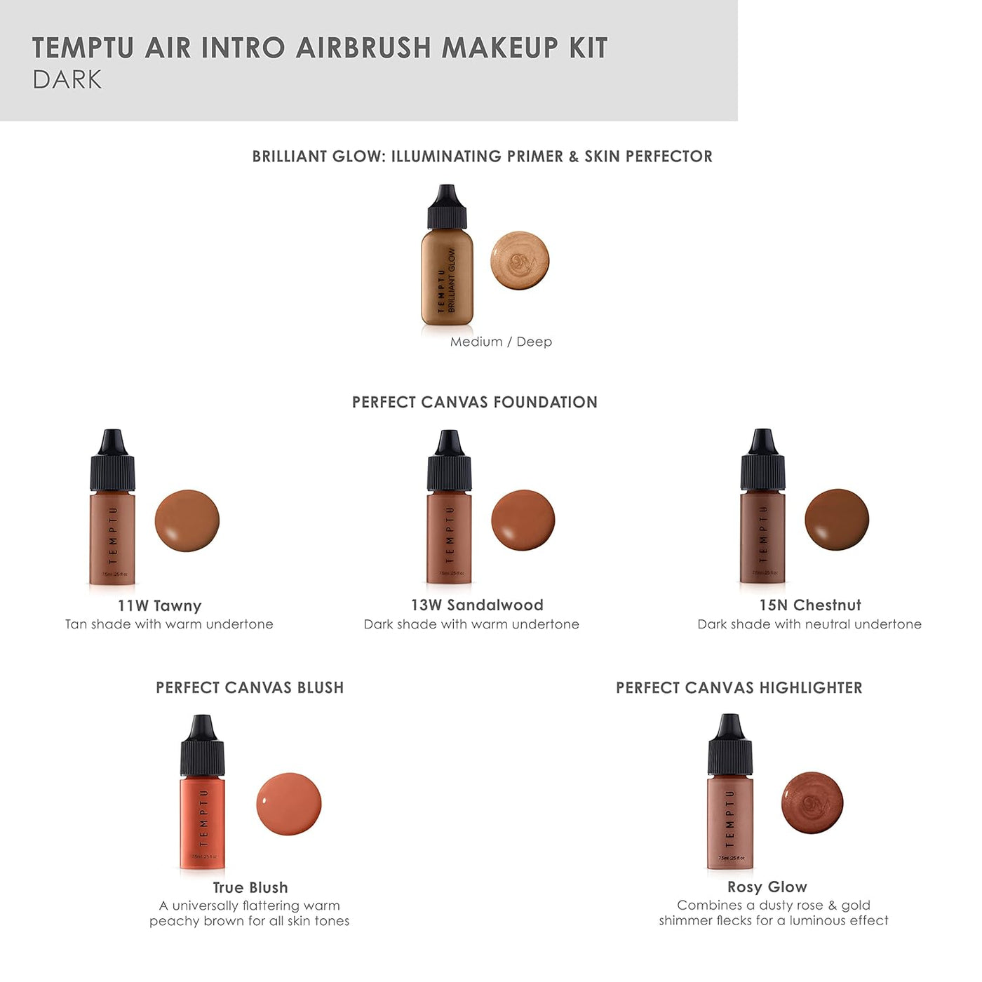 TEMPTU Kit de maquillaje Air Intro Airbrush: juego de 9 piezas incl...
