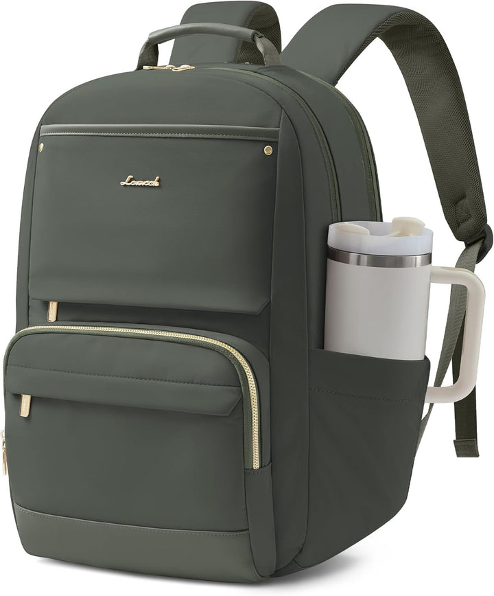 LOVEVOOK Mochila para laptop para mujer con bolsillo para taza de g...