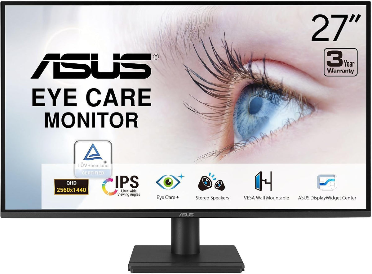 ASUS Monitor de cuidado ocular 1440P de 27" (VA27AQ) - IPS, QHD...