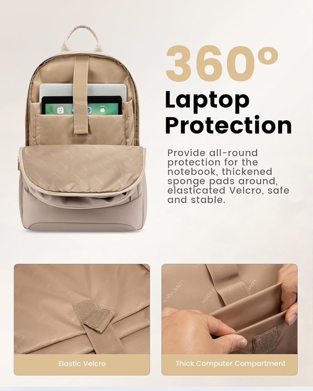 LOVEVOOK - Mochila para computadora portátil para mujer, bolso moch...