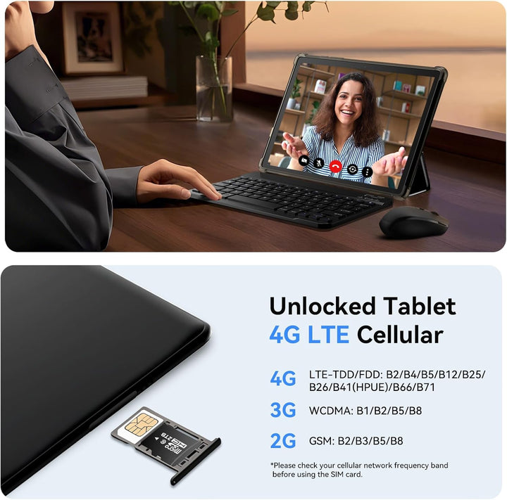 Tablet Android de 10 pulgadas, tableta Android 15 con teclado, mous...