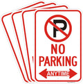 Paquete de 4 letreros grandes de no estacionar en cualquier momento con flecha, aluminio reflectante sin óxido, 18 x 12 pulgadas, resistente a la intemperie y a la decoloración para control de tráfico
