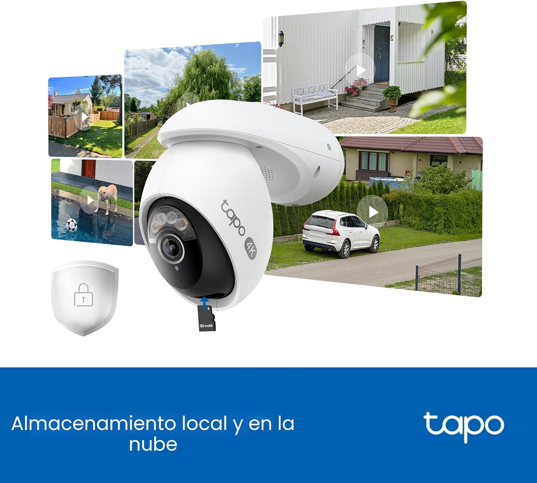 Tapo - Cámara de seguridad para exteriores con cable, panorámica\/i...
