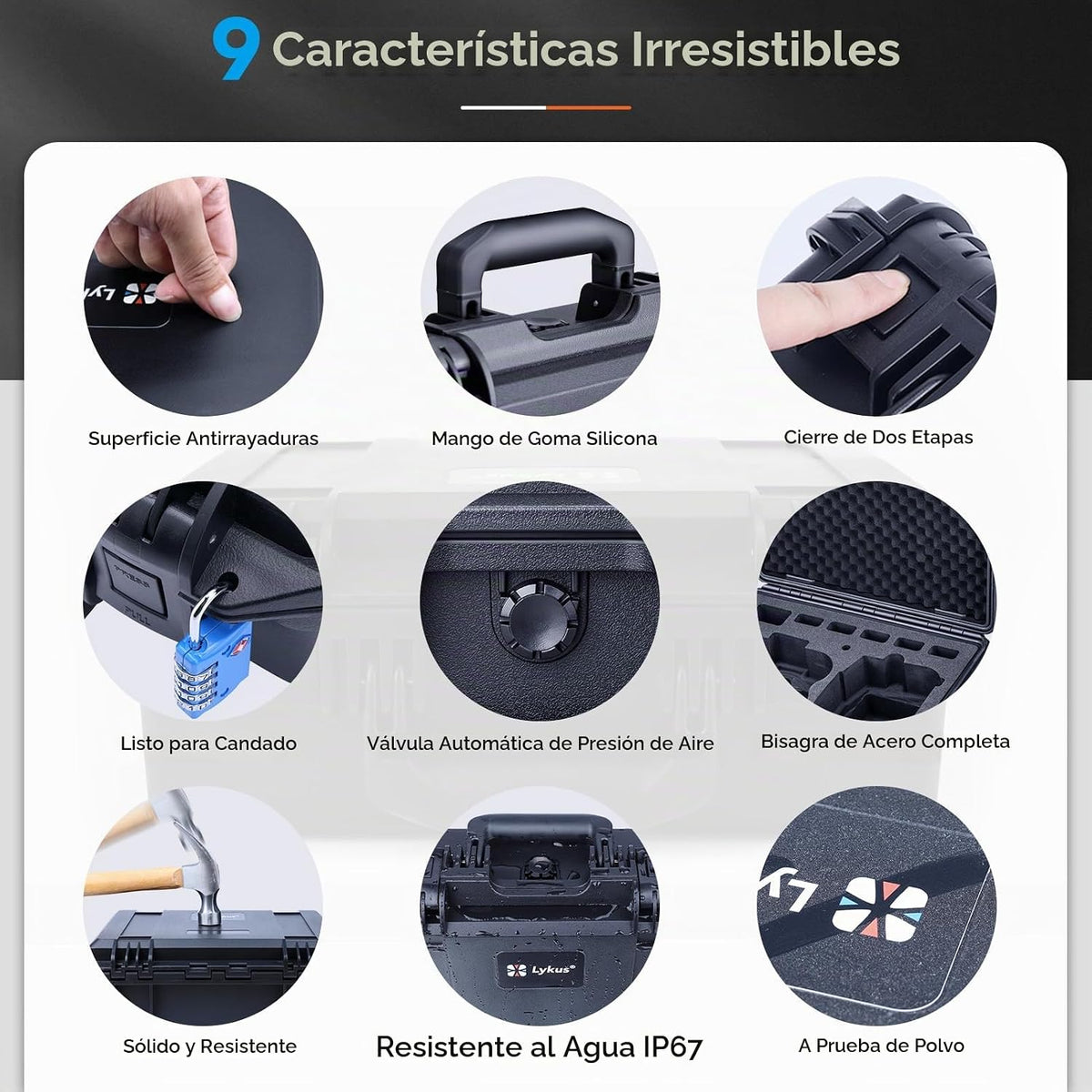 Lykus Titan N220 - Carcasa rígida impermeable para DJI Neo 2 y DJI RC2