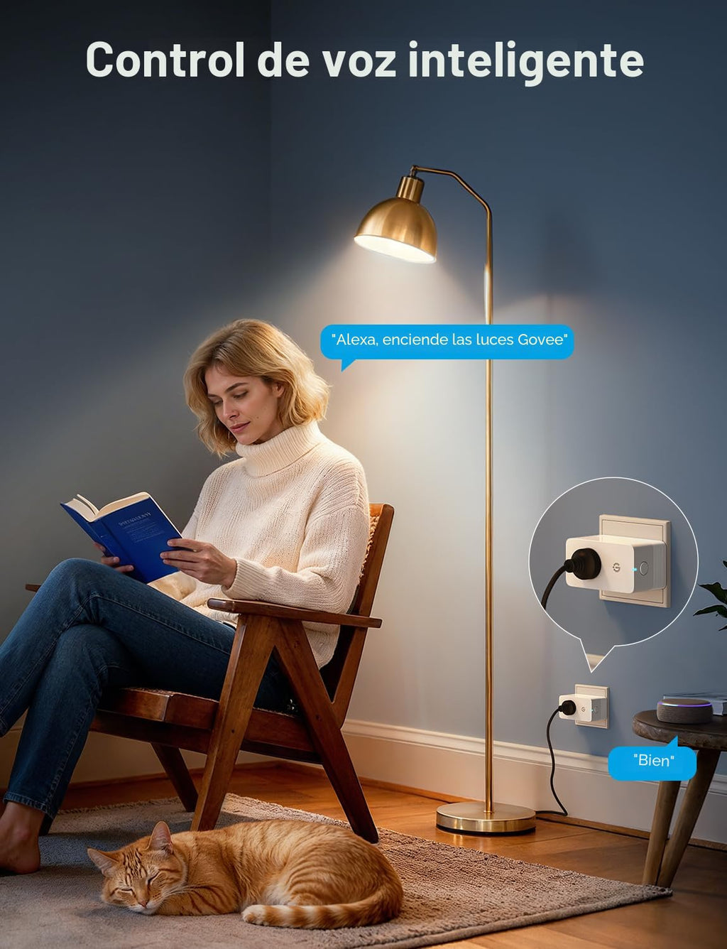 Govee - Enchufe inteligente con monitoreo de energía, salida WiFi Bluetooth, paquete de 4