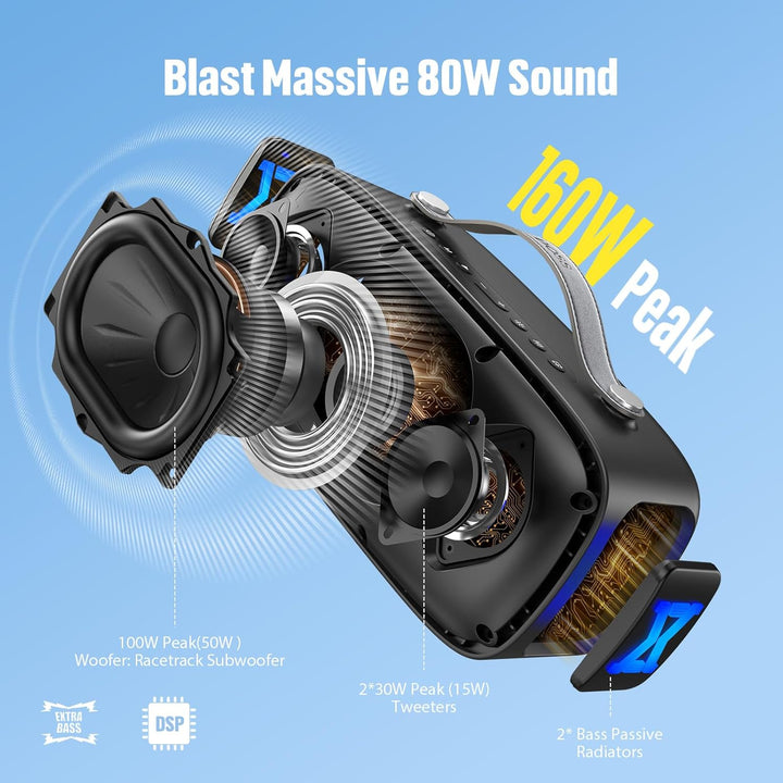 DOSS Extreme Boom Pro D300 Altavoz Bluetooth, sonido estéreo inmers...