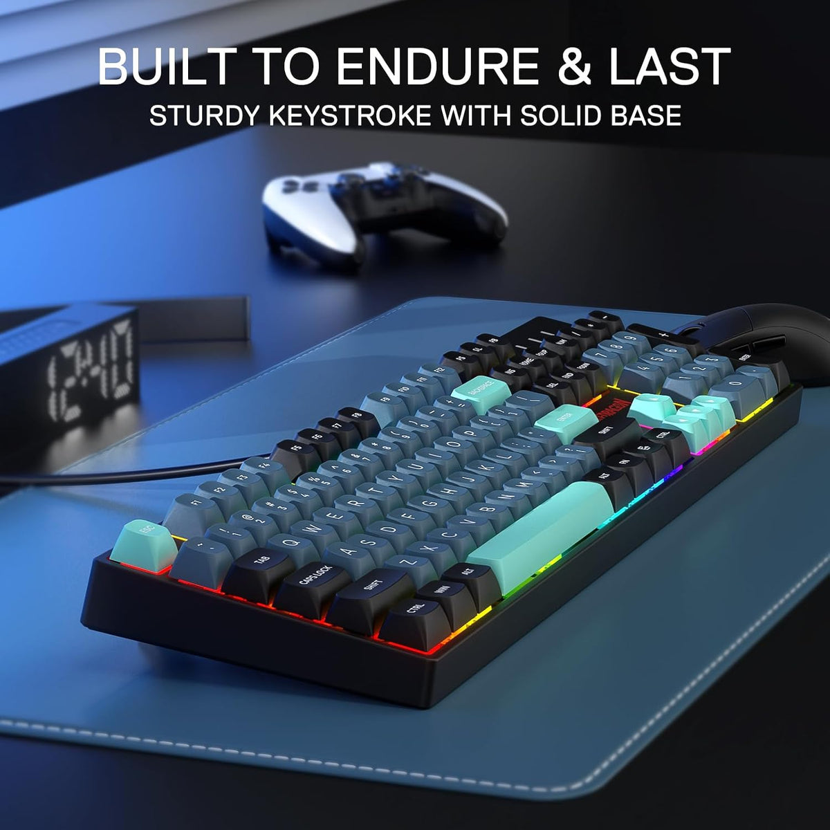Redragon K582 SE - Teclado para juegos RGB con cable, teclado mecán...