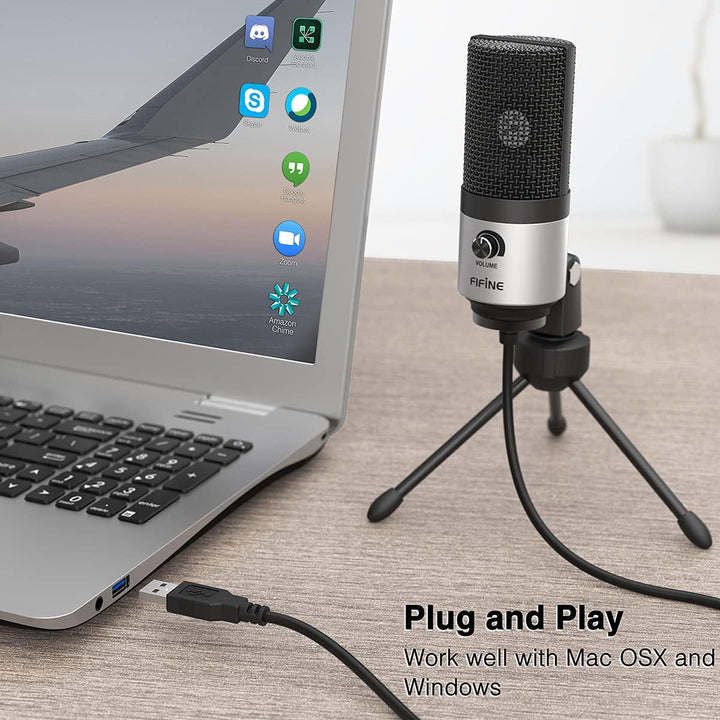 FIFINE Micrófono USB para Reunión de Video Zoom, Clase en Línea en...