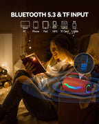 Altavoz Bluetooth portátil con luz, máquina de karaoke impermeable para adultos y niños, sonido fuerte y graves profundos, hasta 8 horas de reproducción, compatible con Bluetooth/AUX/USB para el hogar, fiesta, al aire libre y viajes