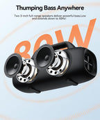 BassBloom Roar 1 Altavoz Bluetooth para exteriores, IPX6 impermeable, 60W