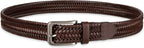 Tommy Bahama Cinturón de cuero trenzado para hombre, diseño elástic...
