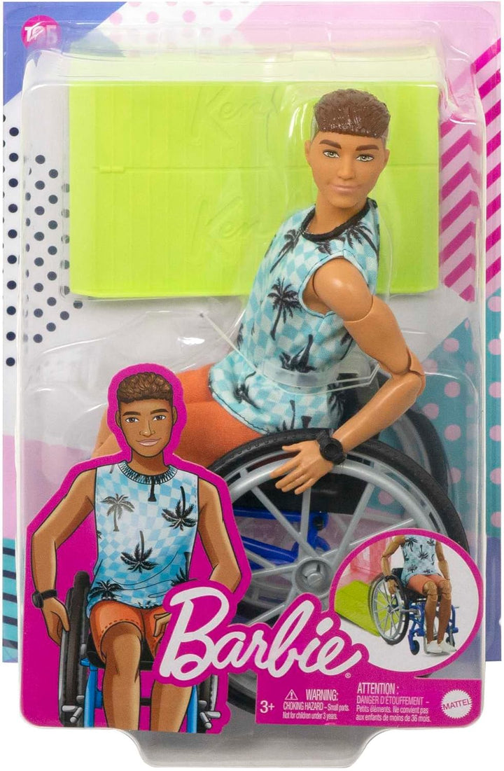 Muñeca Barbie Ken con silla de ruedas y rampa, juguetes para niños,...