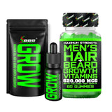 GROW - Suero de aceite para barba + gomitas de biotina para el crec...