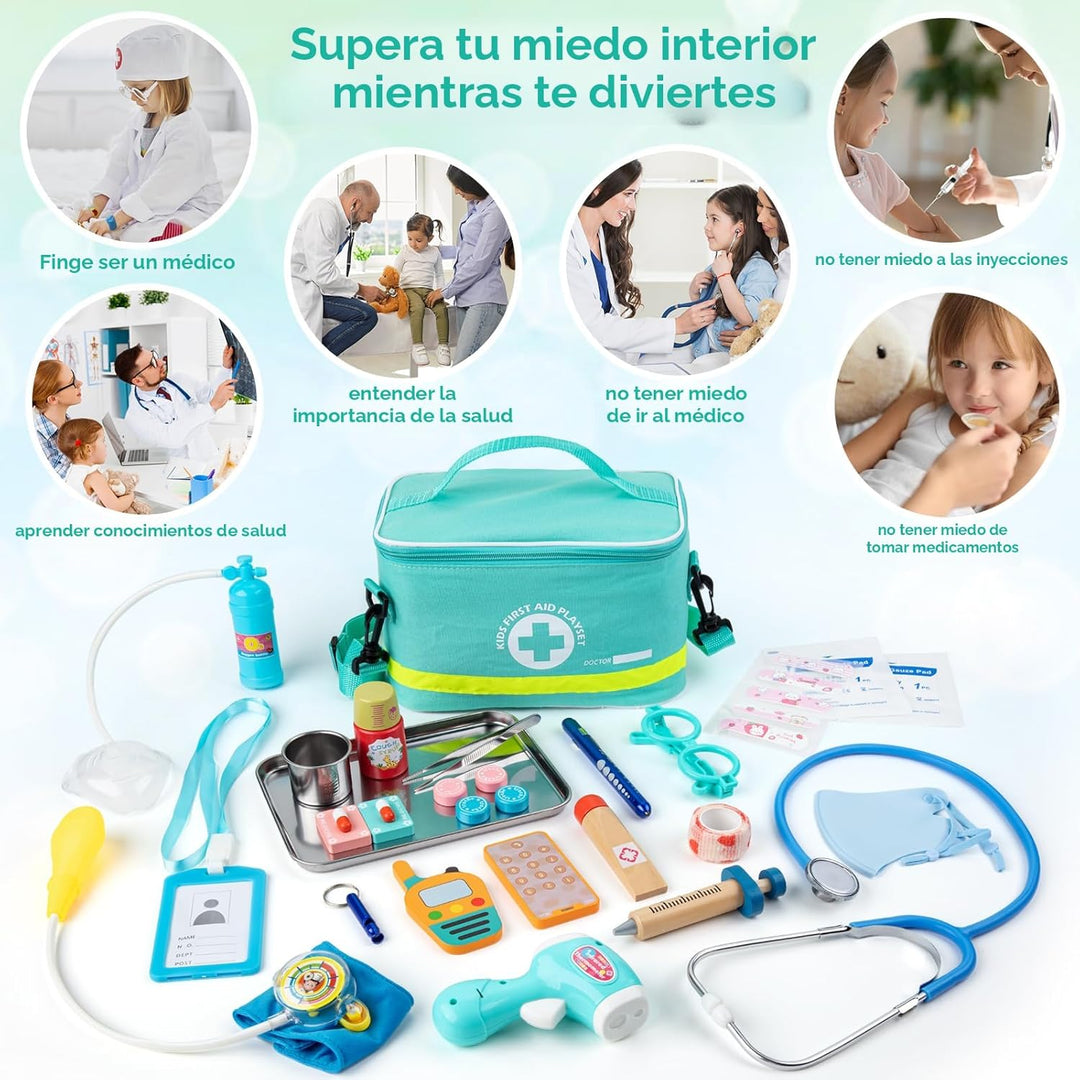 Sundaymot Kit médico para niños juego de simulación de 34
