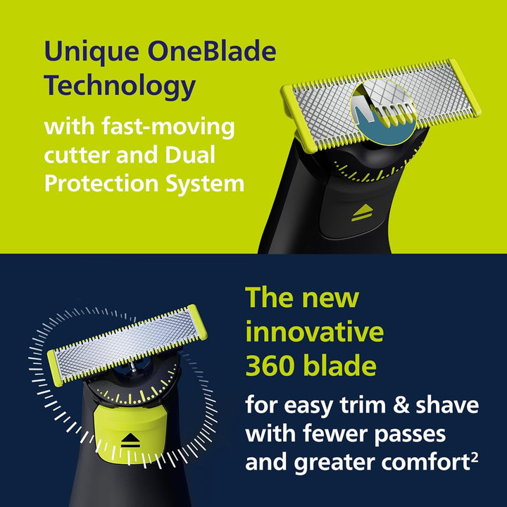 Philips Norelco OneBlade Pro 360 - Afeitadora eléctrica facial + cu...