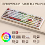 AUSDOM Teclado mecánico inalámbrico Bluetooth H98, BT5.3\/Type-C\/2...