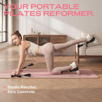 Kit de barra de pilates con bandas de resistencia, equipo de entrenamiento ajustable para gimnasio en casa para mujeres y hombres, equipo de pilates portátil para sentadillas, yoga y