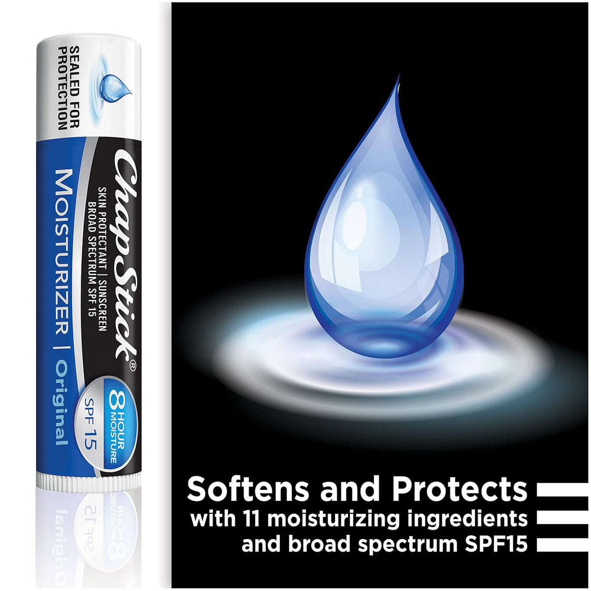 ChapStick Hidratante 2 en 1 Cuidado de labios SPF 15, original, cer...
