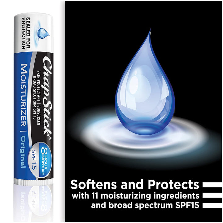 ChapStick Hidratante 2 en 1 Cuidado de labios SPF 15, original, cer...