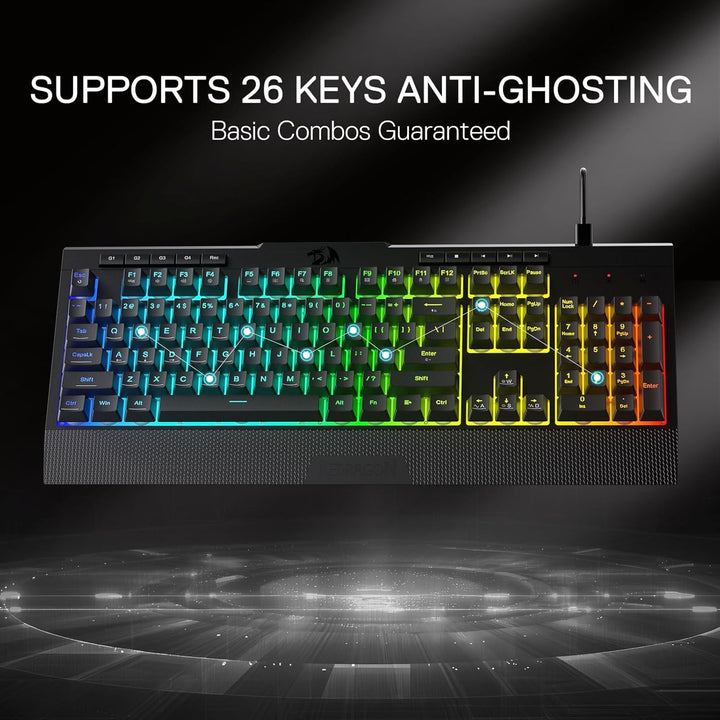 Redragon K525 RGB retroiluminado 104 teclas teclado para juegos de...