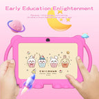 Tablet para niños, tablet de 7 pulgadas para niños 4GB+32GB admite expansión de 1TB, Rosa