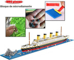 Titanic Ship - Juego de bloques de construcción modelo de barco, juegos de rompecabezas 3D, juguetes educativos de bricolaje, juguete de ladrillos, con 1860 piezas de microbloques pequeños,