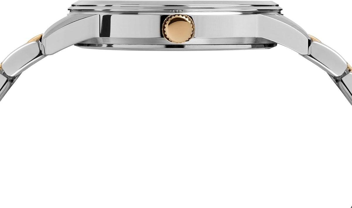 Timex Reloj de pulsera analógico de acero inoxidable de 1.575 in para hombre