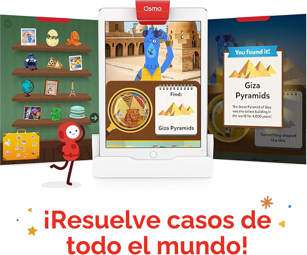 Osmo - Detective Agency + Base para iPad Bundle - Edades 5-12 - Resuelve misterios globales - Juguete STEM