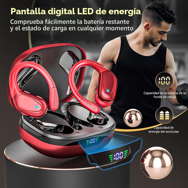 HAOYUYAN Auriculares inalámbricos, auriculares Bluetooth deportivos...