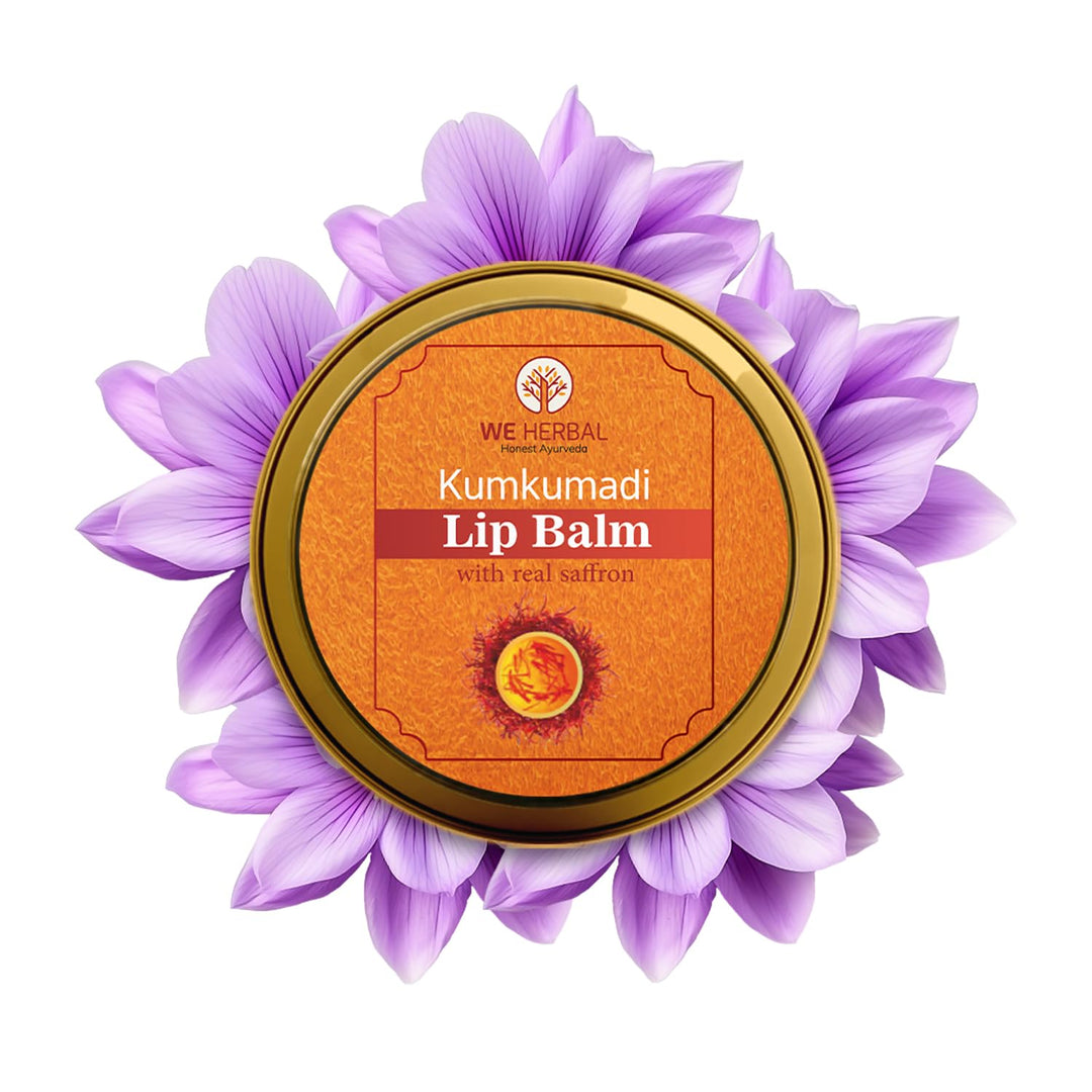 WE HERBAL Honest Ayurveda Kumkumadi - Bálsamo labial para labios se...