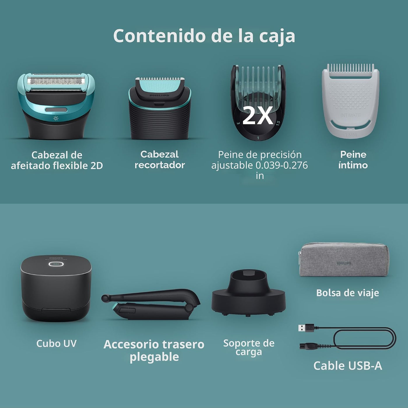 Philips Norelco Afeitadora corporal de la serie 9000, recortador de...