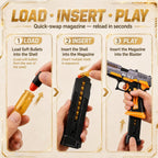 Pistola de juguete Foam Blaster, expulsión de bala suave de acción de perno