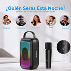 Bobtot Altavoz Bluetooth portátil con micrófono inalámbrico, negro