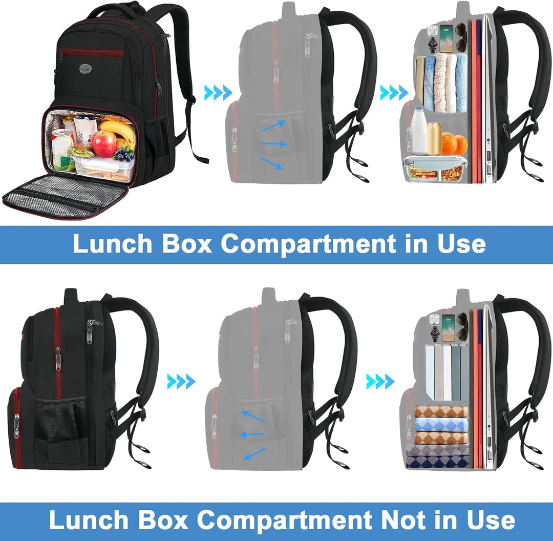 MATEIN Mochila para hombre con lonchera, resistente mochila acolcha...