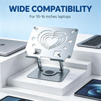 Soporte ajustable para laptop, soporte para computadora con base giratoria