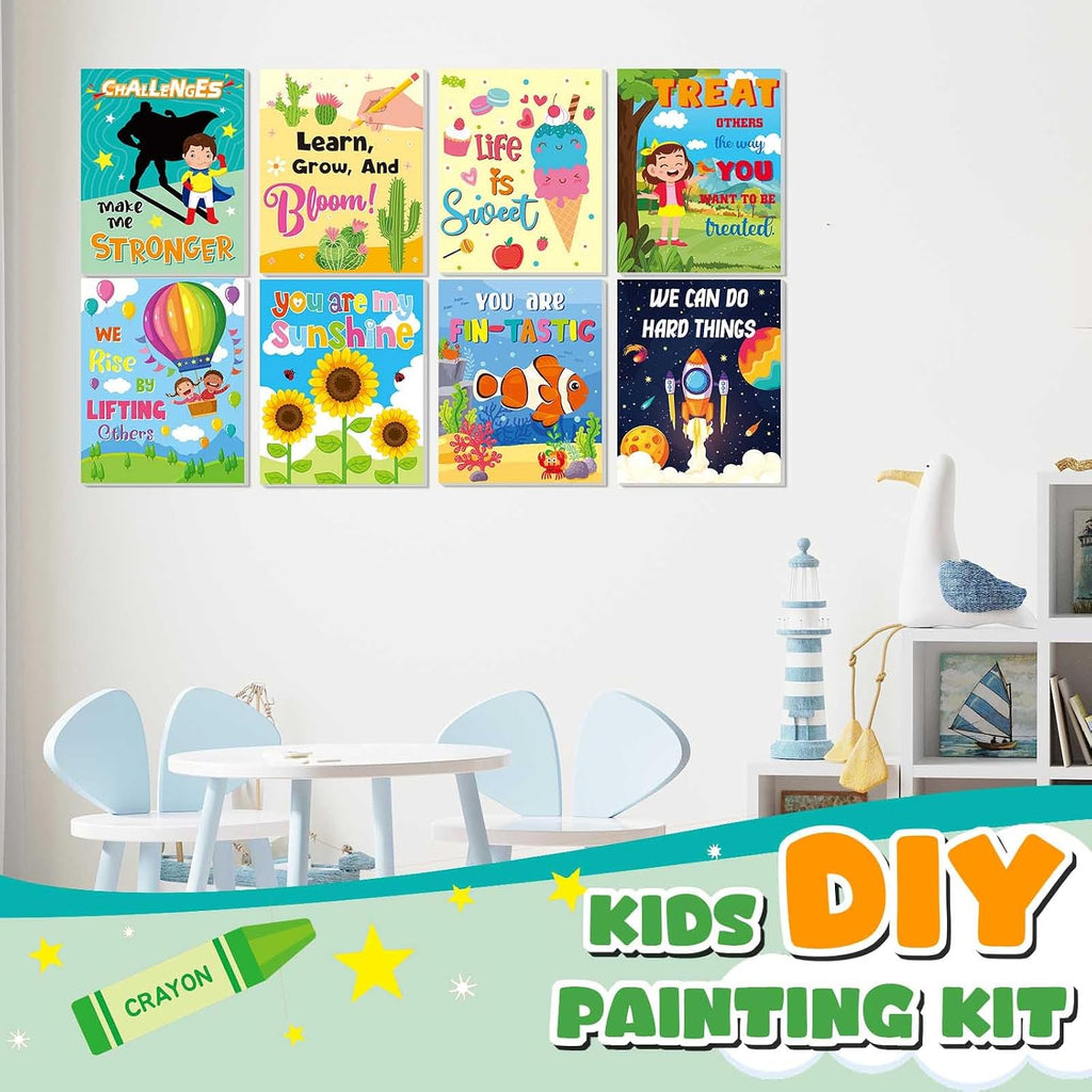 Ctosree - 12 lienzos predibujados para pintar niños de 8 x 10 pulgadas