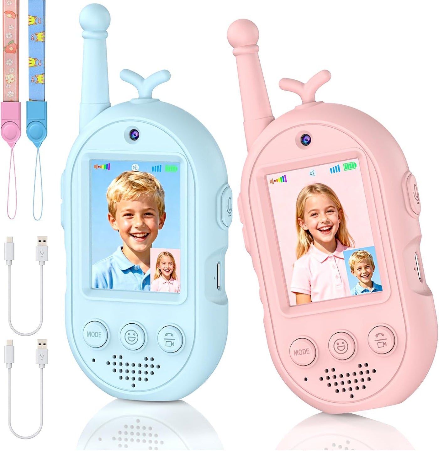Walkie Talkies de video para niños paquete de 2 walkie
