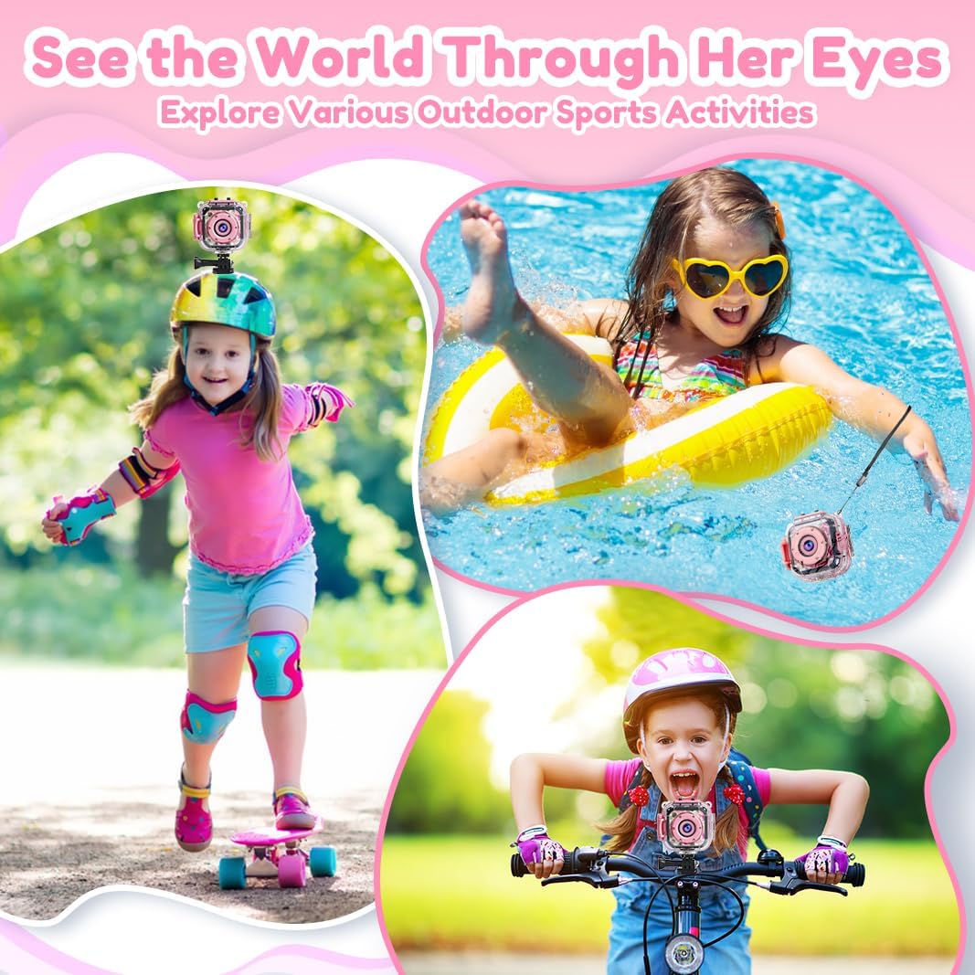 PROGRACE Cámara para niños impermeable - Cámaras de video digitales...